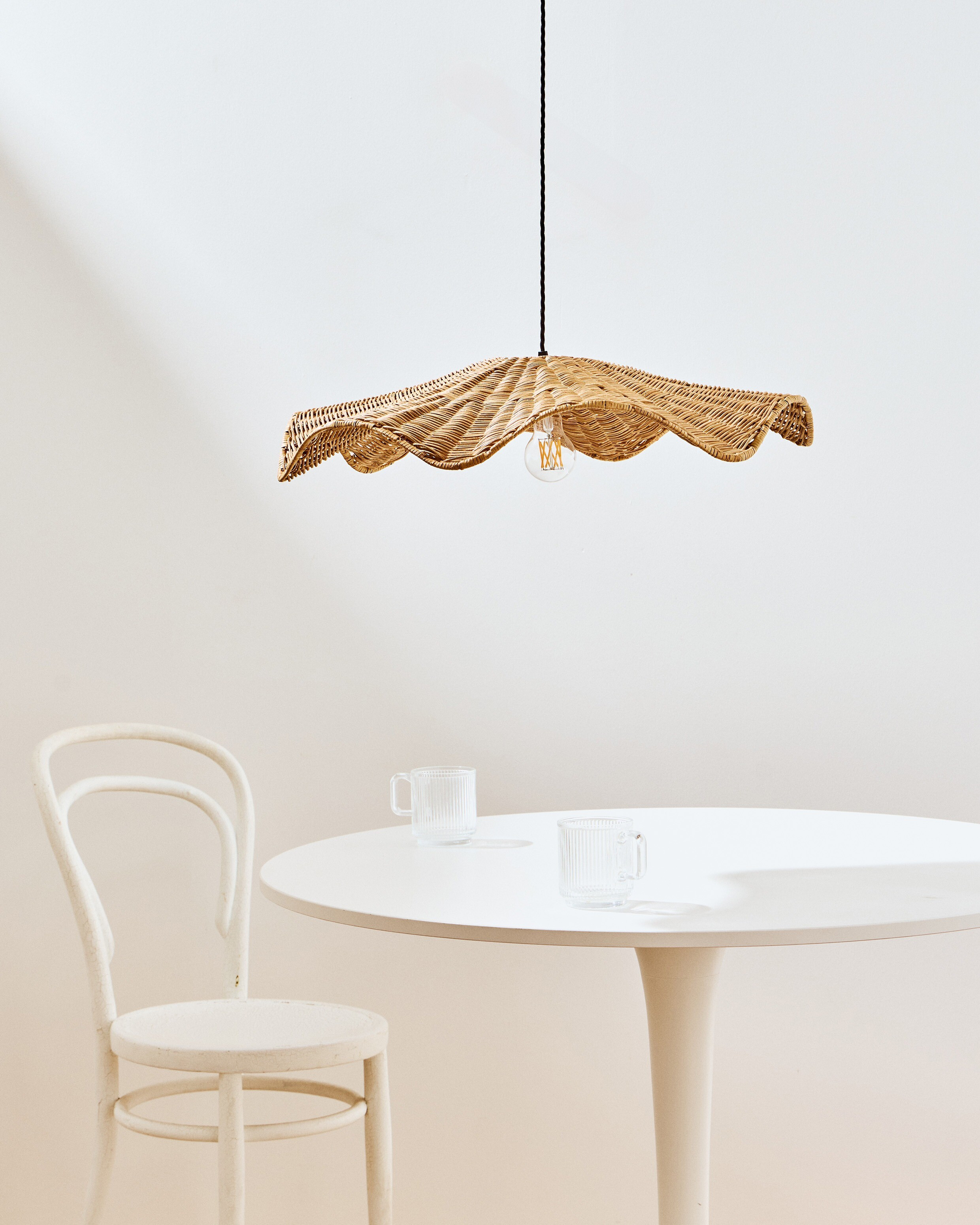 Minelli Wavy Rattan Woven Lamp Shade | Oliver Bonas (Global)