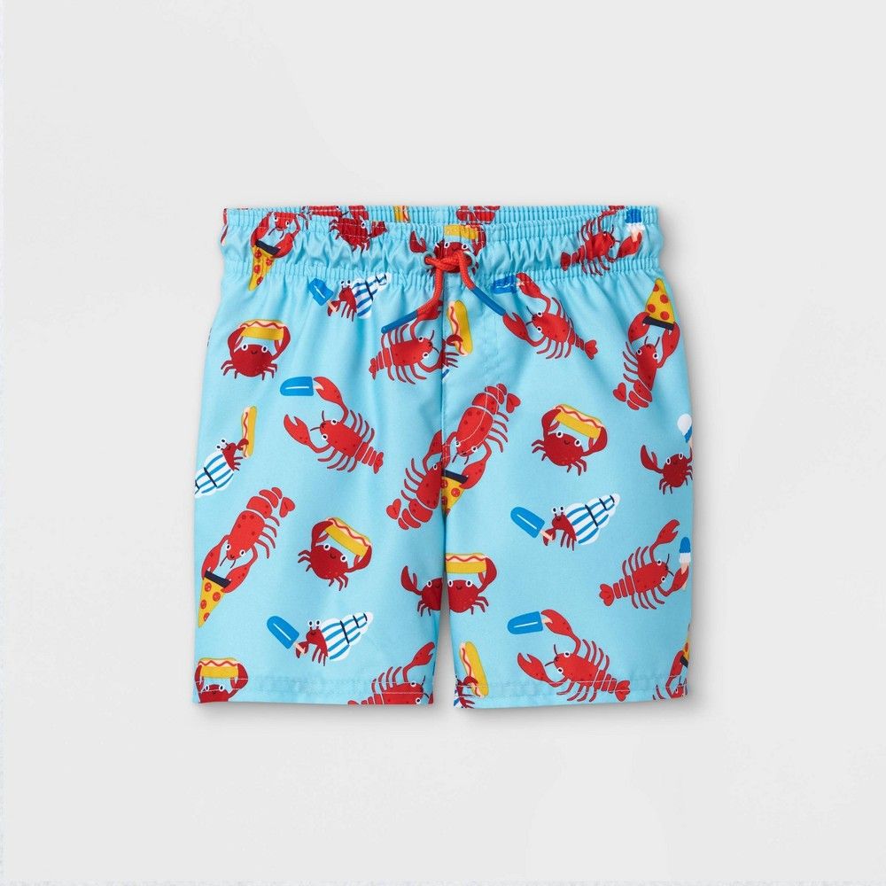 Toddler Boys' Lobster Print Swim Trunks - Cat & Jack Blue 3T | Target