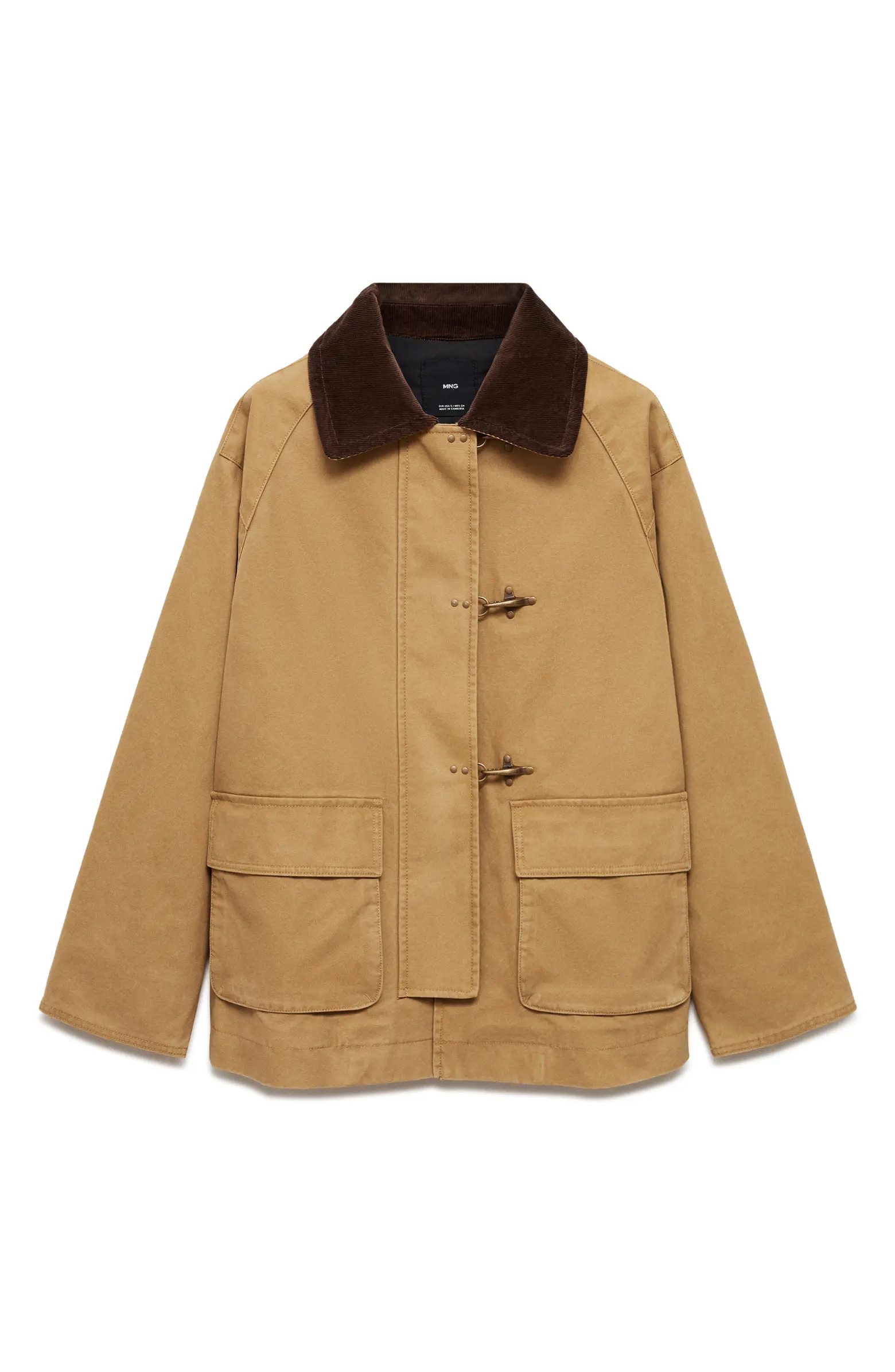 MANGO Corduroy Collar Parka Jacket | Nordstrom | Nordstrom