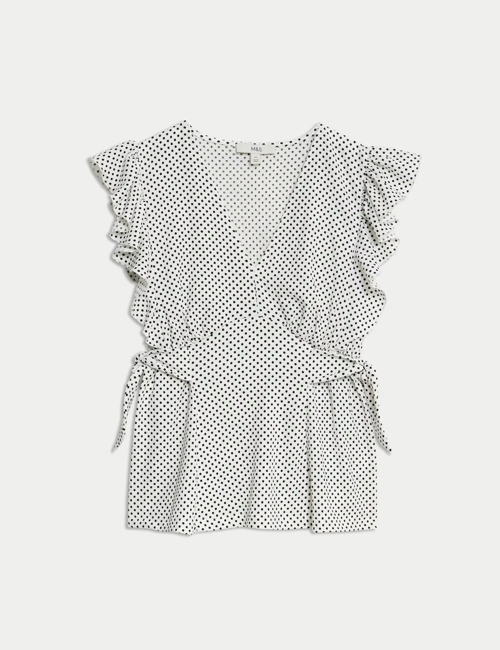 Polka Dot V-Neck Regular Fit Top | Marks & Spencer (UK)