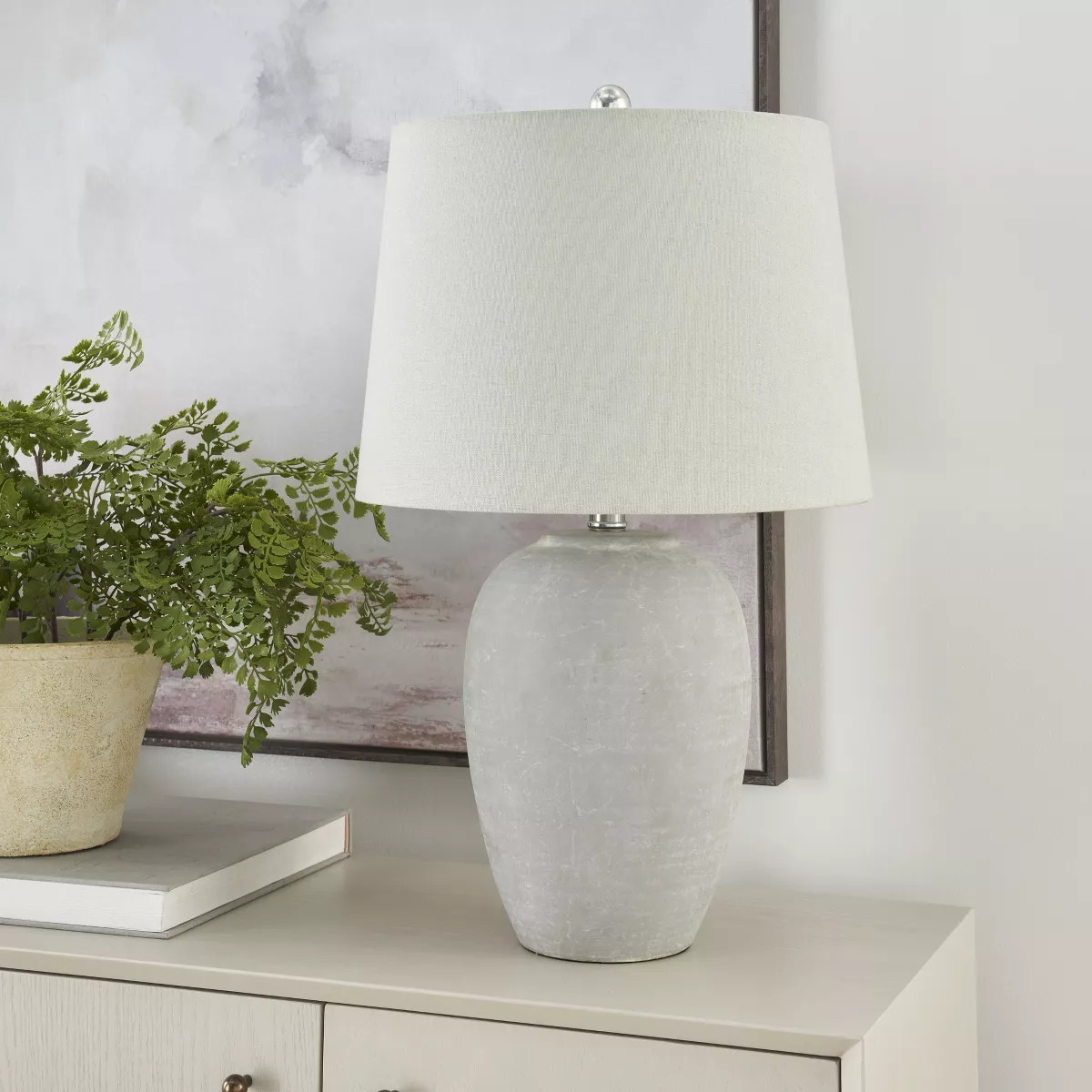 23" Farmhouse Ceramic Urn Pot Table Lamp - Nourison | Target