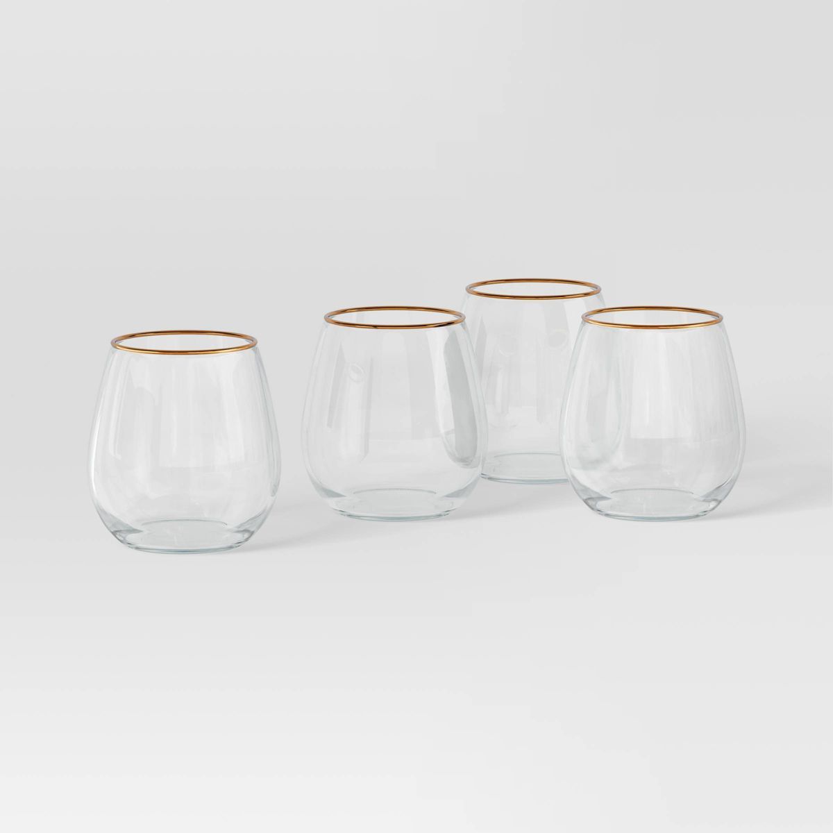 4pc Stemless Wine Glass Set Gold - Threshold™ | Target