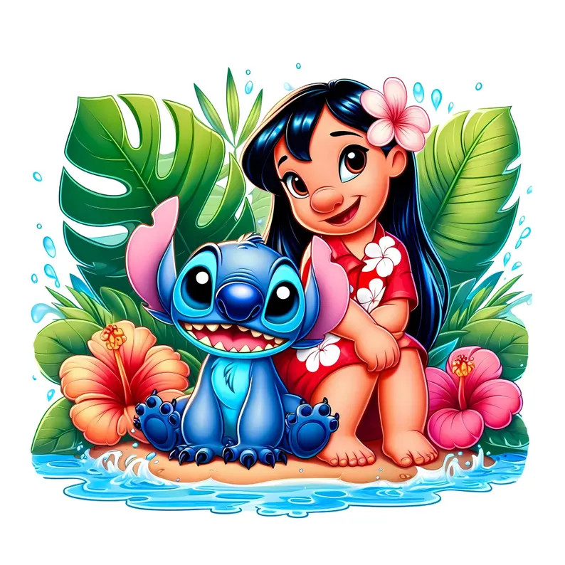 Lilo Stitch Summer Vibes Watercolor Splash Png, Stitch Floral Png,cartoon Rainbow Aesthetic,300dp... | Etsy (US)