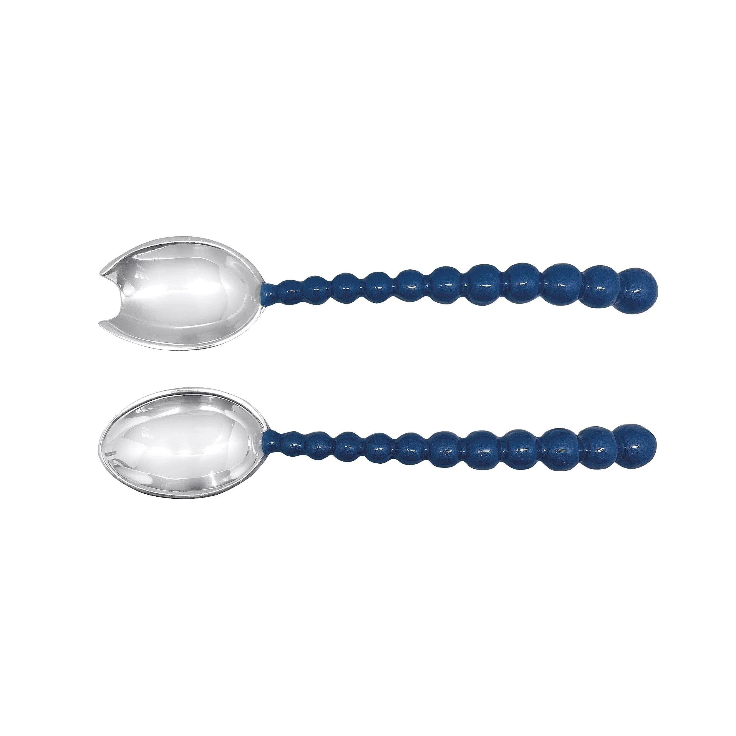 Pearled Blue Salad Servers | Mariposa