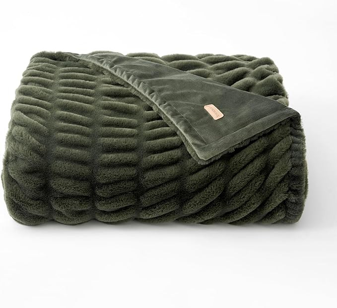 EverGrace Luxurious Soft Faux Rabbit Fur Throw Blanket, Cozy Fuzzy Plush Warm Throws for Couch Be... | Amazon (US)