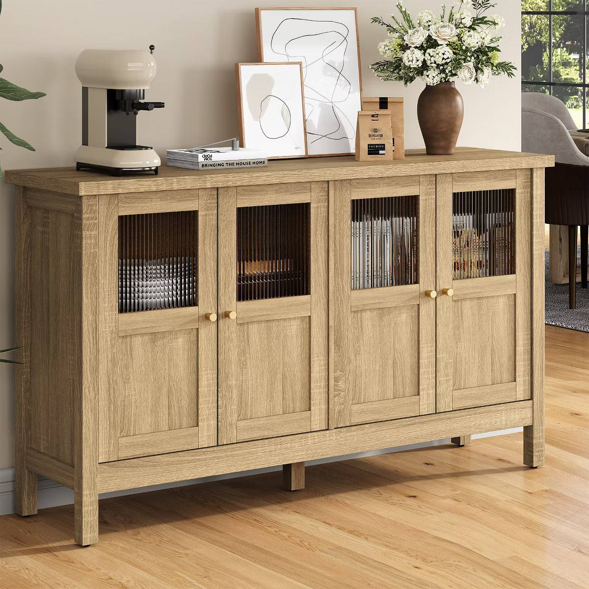 Heynemo Sideboard Buffet Cabinet with Storage, 55'' Storage Cabinet with Acrylic Accents, Accent ... | Target