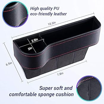 Car Seat Gap Filler Organizer Storage Box Front Seat Console Side Pocket with Cup Holder Couple 2... | Amazon (US)