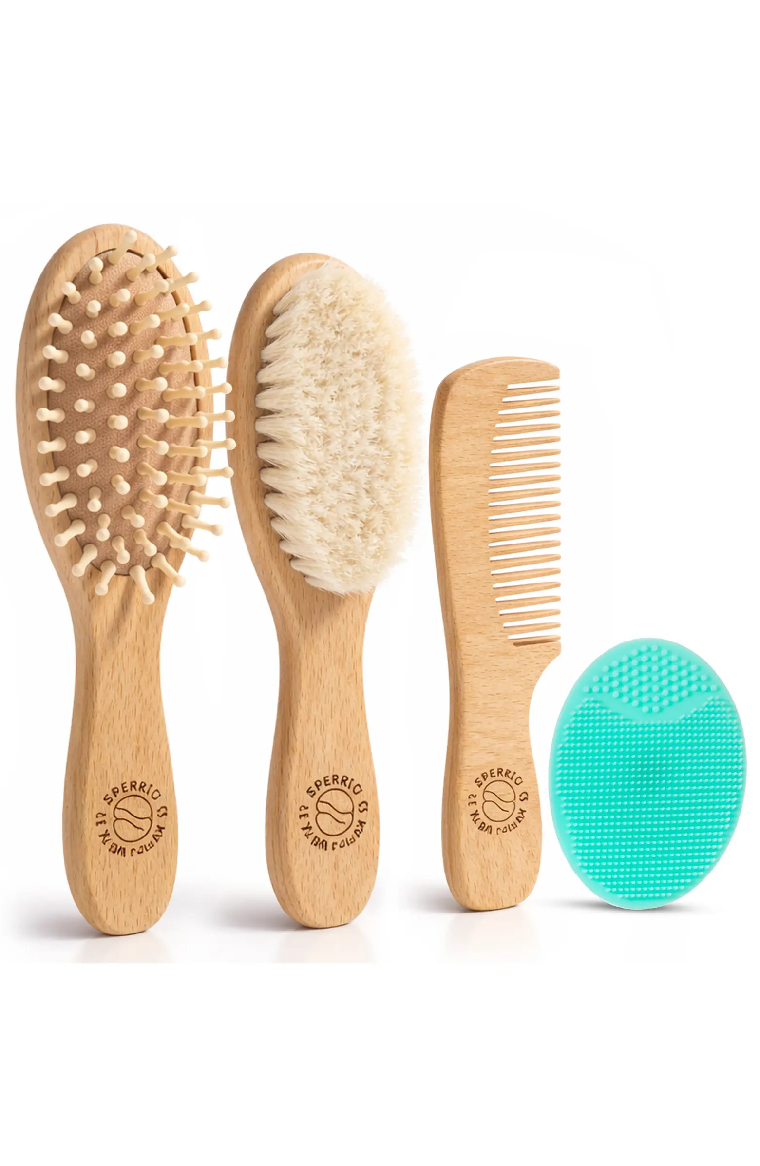 Sperric Wooden Baby Hair Brush with Soft Bristle and Comb Set | Nordstrom | Nordstrom