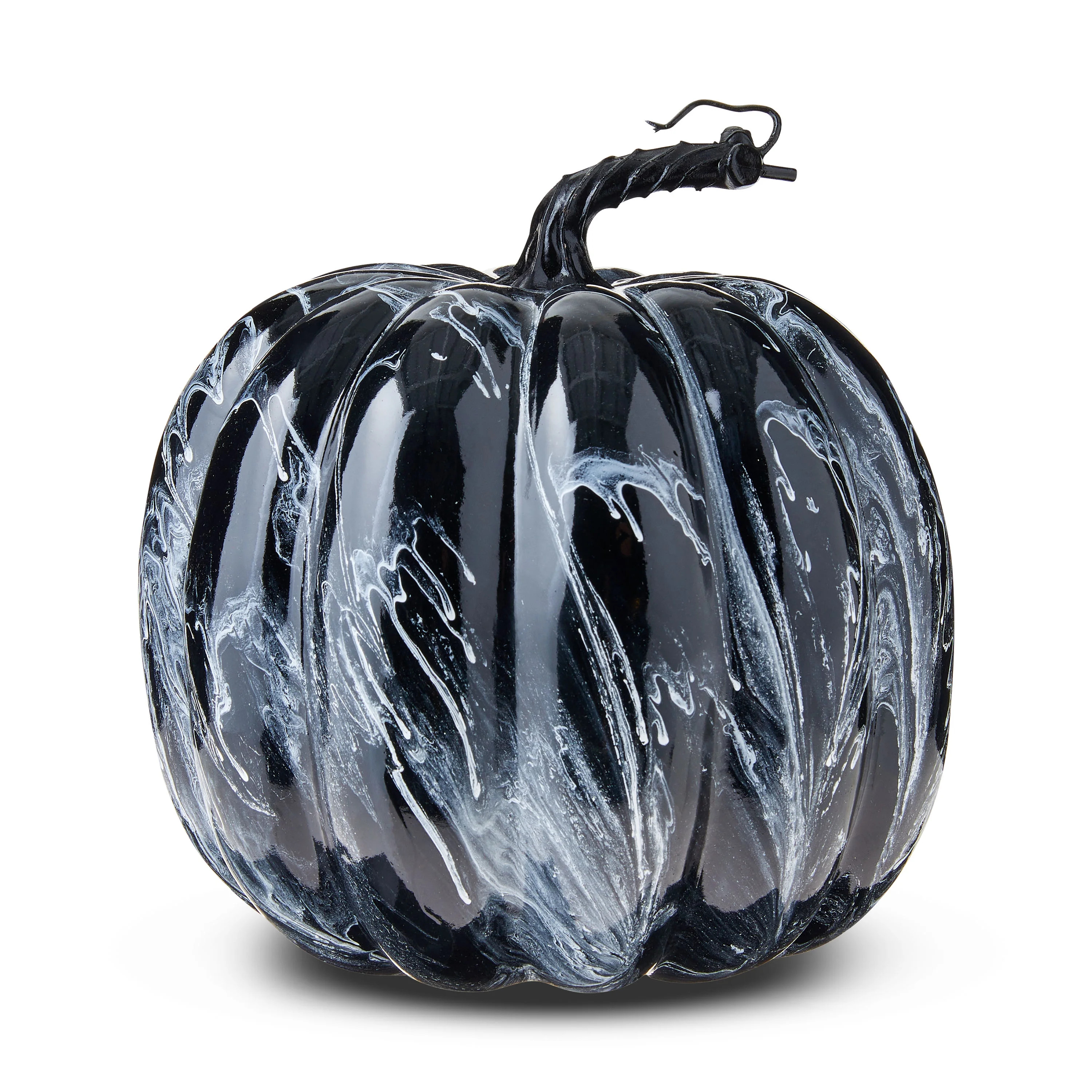 Marbled Foam Pumpkin Tabletop Decor, Black & White, 8.5", Harvest by Way To Celebrate | Walmart (US)