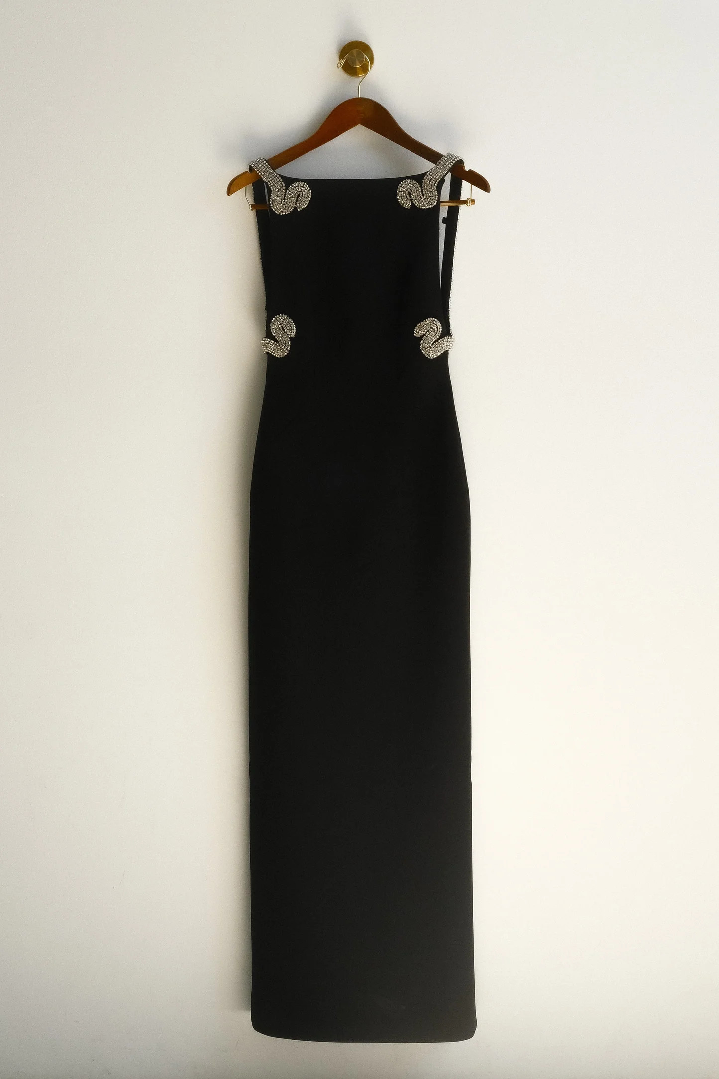 Lorde Embellished Crepe Maxi Dress - Black | MESHKI US