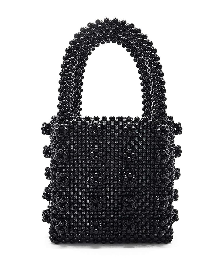 Miuco Womens Beaded Handbags Handmade Weave Crystal Pearl Tote Bags | Amazon (US)