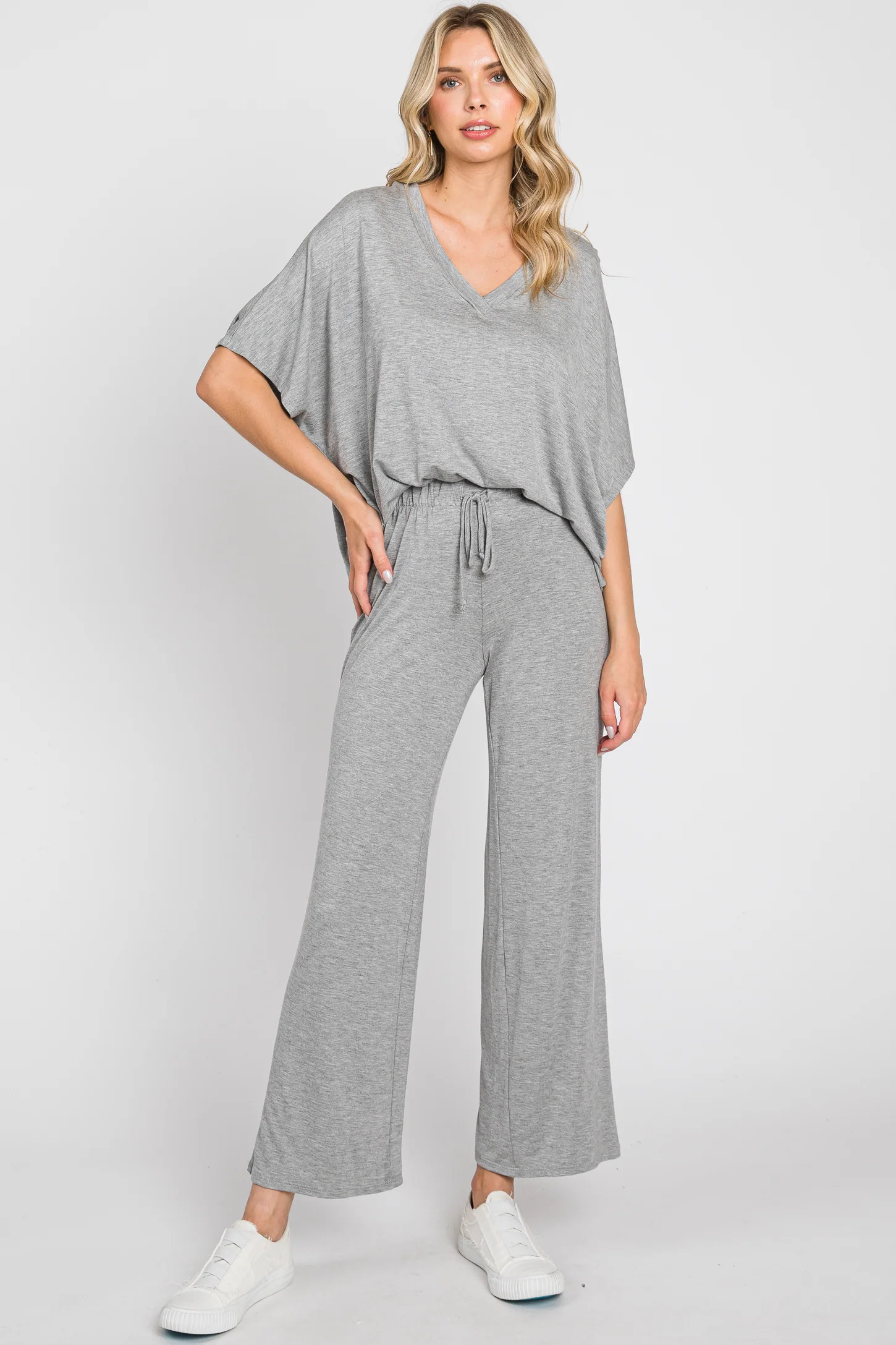 Heather Grey Cropped Pant Maternity Set | PinkBlush Maternity
