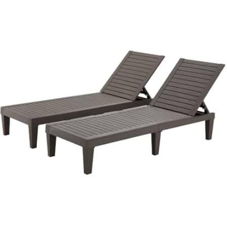 Addisyn Outdoor Wooden Chaise Lounge (Set of 2), Gray Finish | Amazon (US)