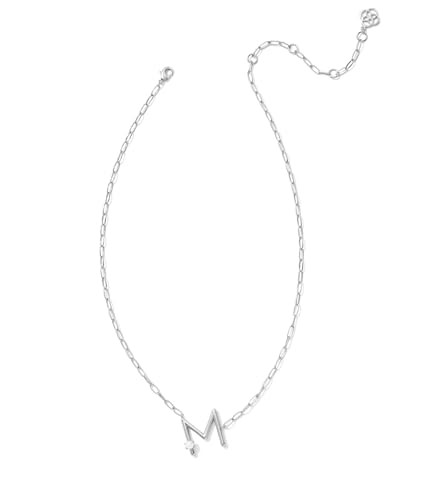 Kendra Scott Womens Pearl Letter M Short Pendant Necklace Silver White Pearl One Size | Amazon (US)