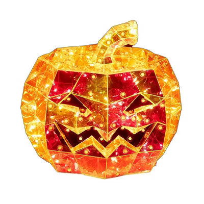 Kurt Adler 6.5-Inch 100-Light Orange Micro LED Holographic Jack-O-Lantern | Target