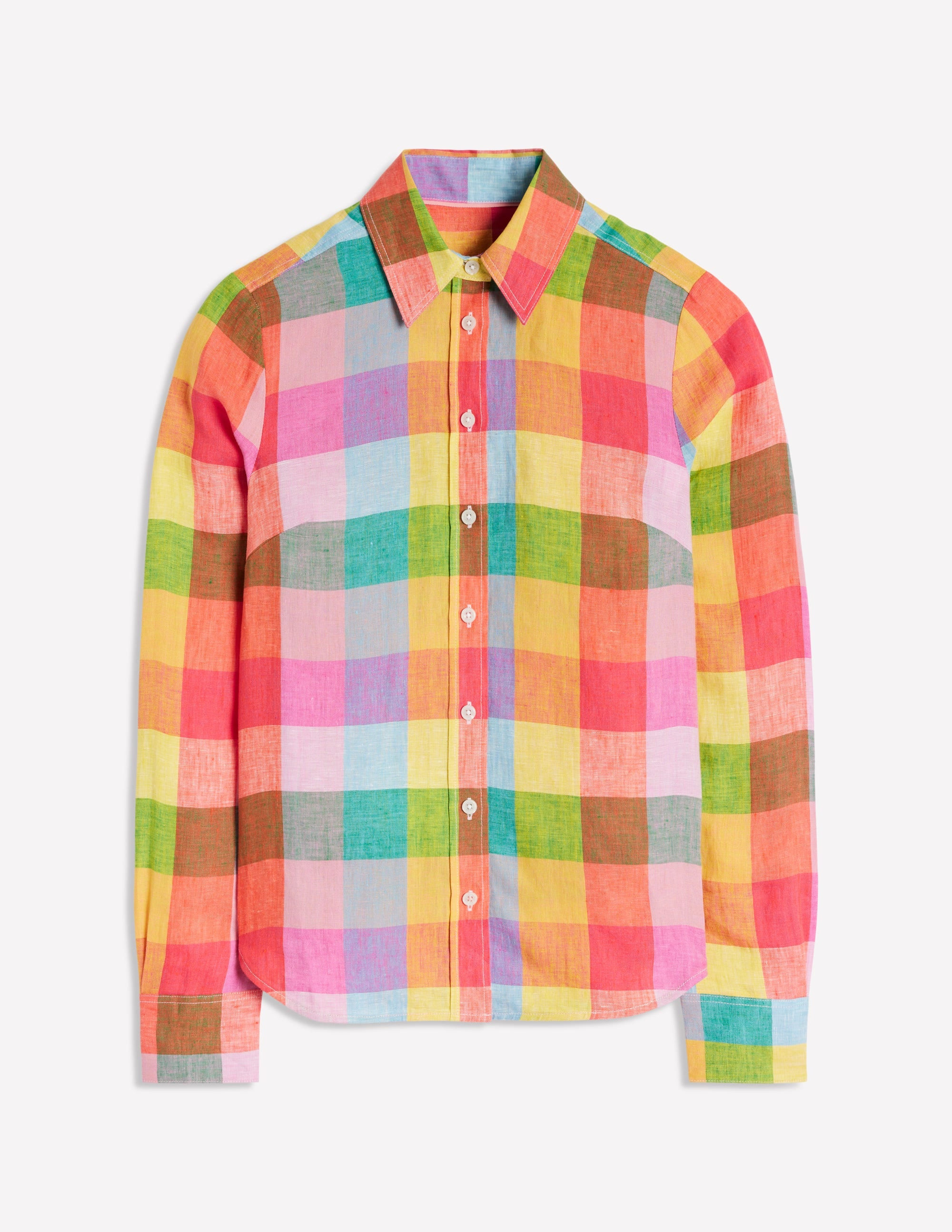 Sienna Linen Shirt-Rainbow Multi Gingham | Boden (US)