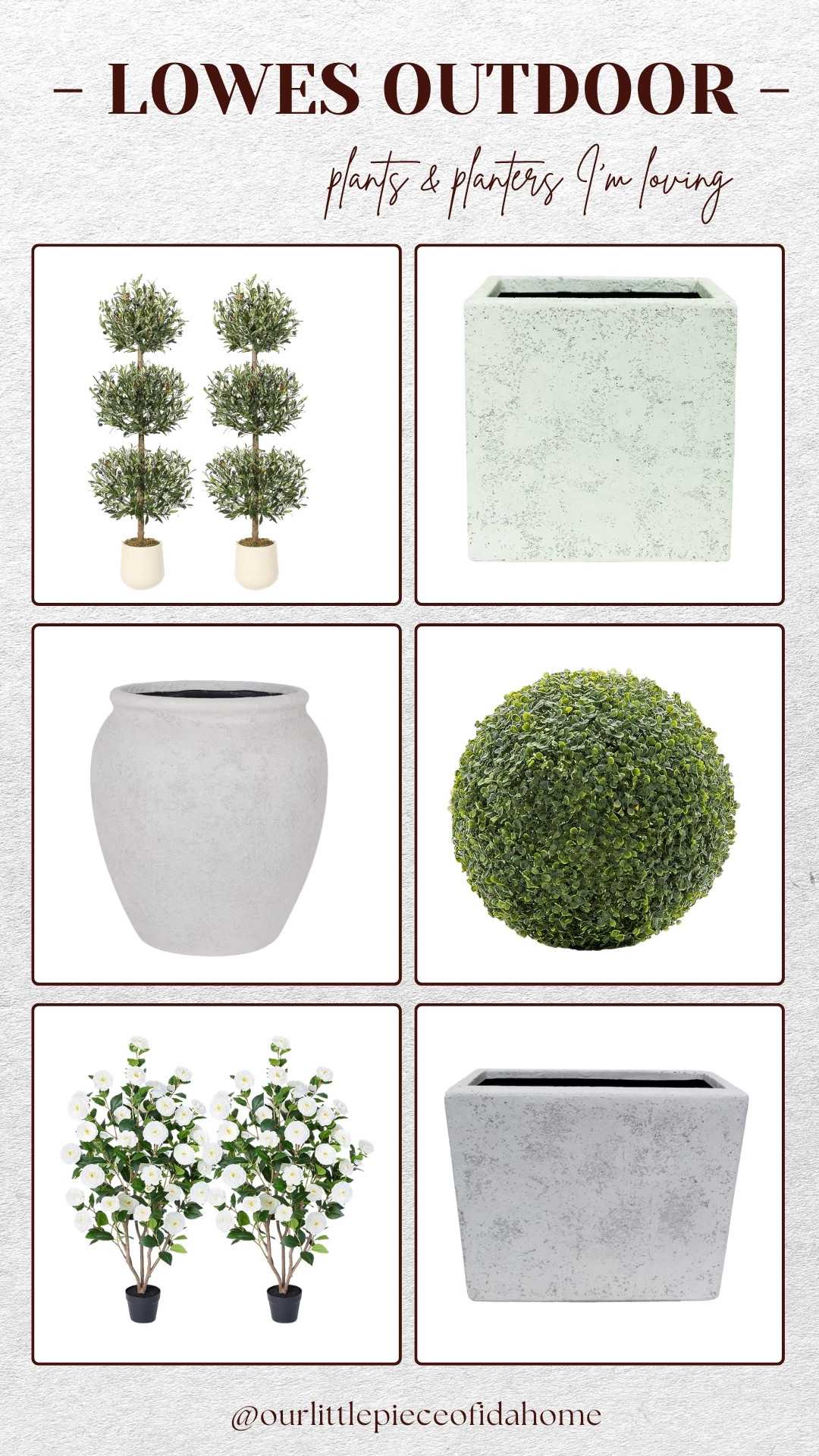 I’m linking some of my favorite outdoor plants and planters from Lowe’s right now. These pieces make it easy to create a layered, high-end look on a porch, patio, or front entry.

I love mixing structured topiaries, simple greenery, and oversized stone-look planters for a timeless outdoor design. They add texture, height, and curb appeal while keeping the overall look clean and classic.

Everything is linked if you're refreshing your outdoor spaces for the season.
@lowes

#LTKU #LTKHome #LTKSaleAlert