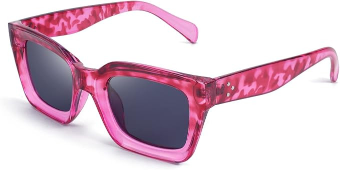 FEISEDY Classic Women Sunglasses Fashion Thick Square Sun Glasses Chunky Frame UV400 B2471 | Amazon (US)