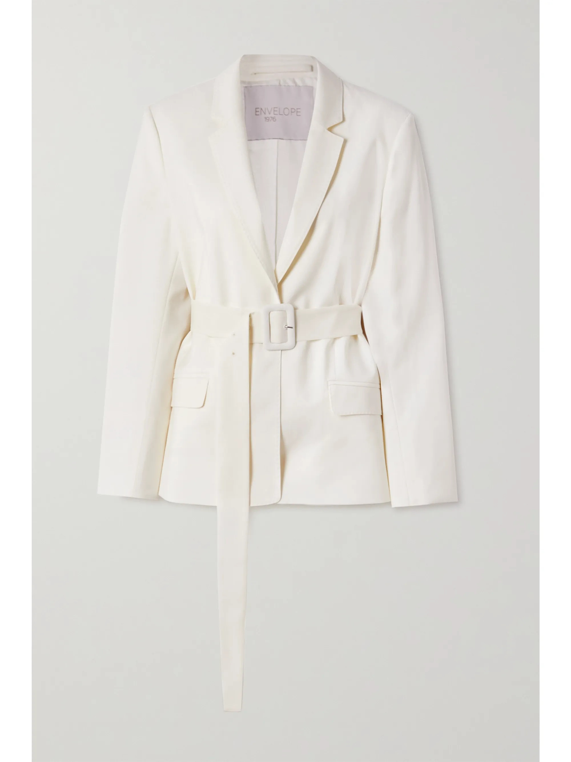 + NET SUSTAIN Pfeiffer belted wool-crepe blazer | NET-A-PORTER (UK & EU)