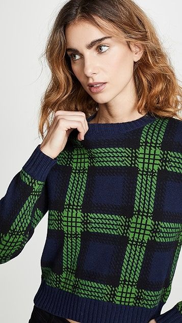 Tartan Plaid Crew Neck Sweater | Shopbop