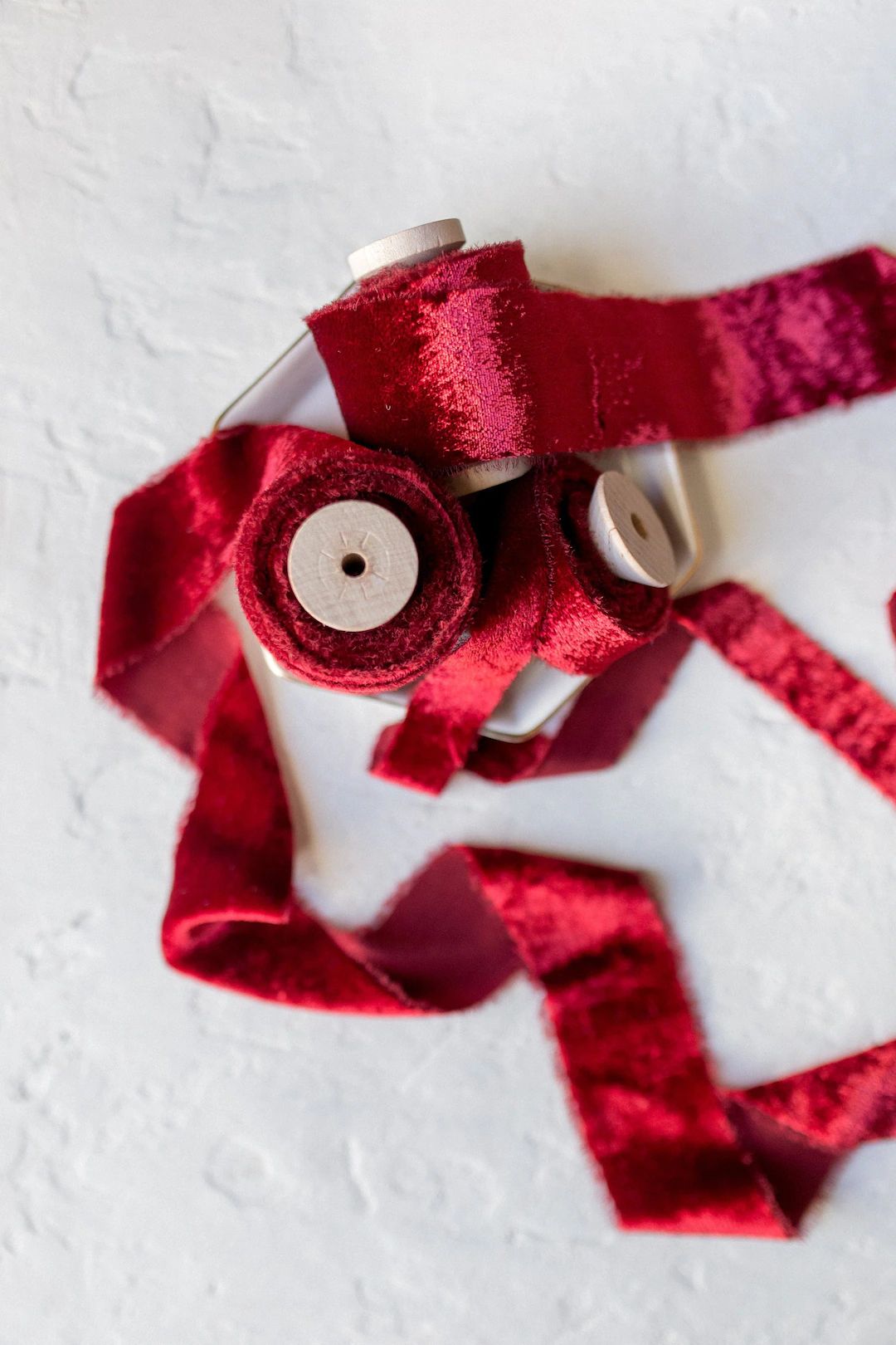 Ruby Red Silk Velvet Ribbon; Bridal Bouquet, invitations, Wedding; hand dyed; hand ripped wedding... | Etsy (US)
