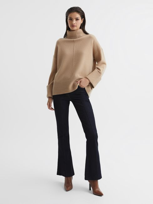 Reiss Camel Sarah Wool-Cashmere Roll Neck Jumper | Reiss US