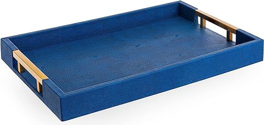 Amazon.com: Home Redefined Modern Elegant 18”x12” Rectangle Navy Blue Rectangle Shagreen Deco... | Amazon (US)