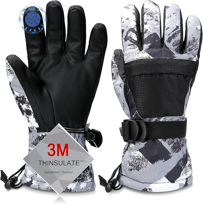 Ski Gloves, Waterproof and Breathable Snow Gloves for Cold Weather, Men & Women Boys and Girls | Amazon (US)
