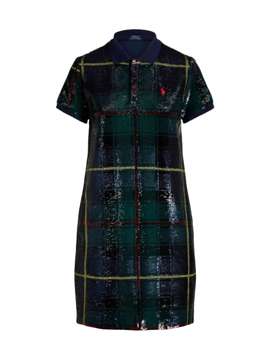 Polo Ralph Lauren Plaid Sequined Polo Dress | Saks Fifth Avenue