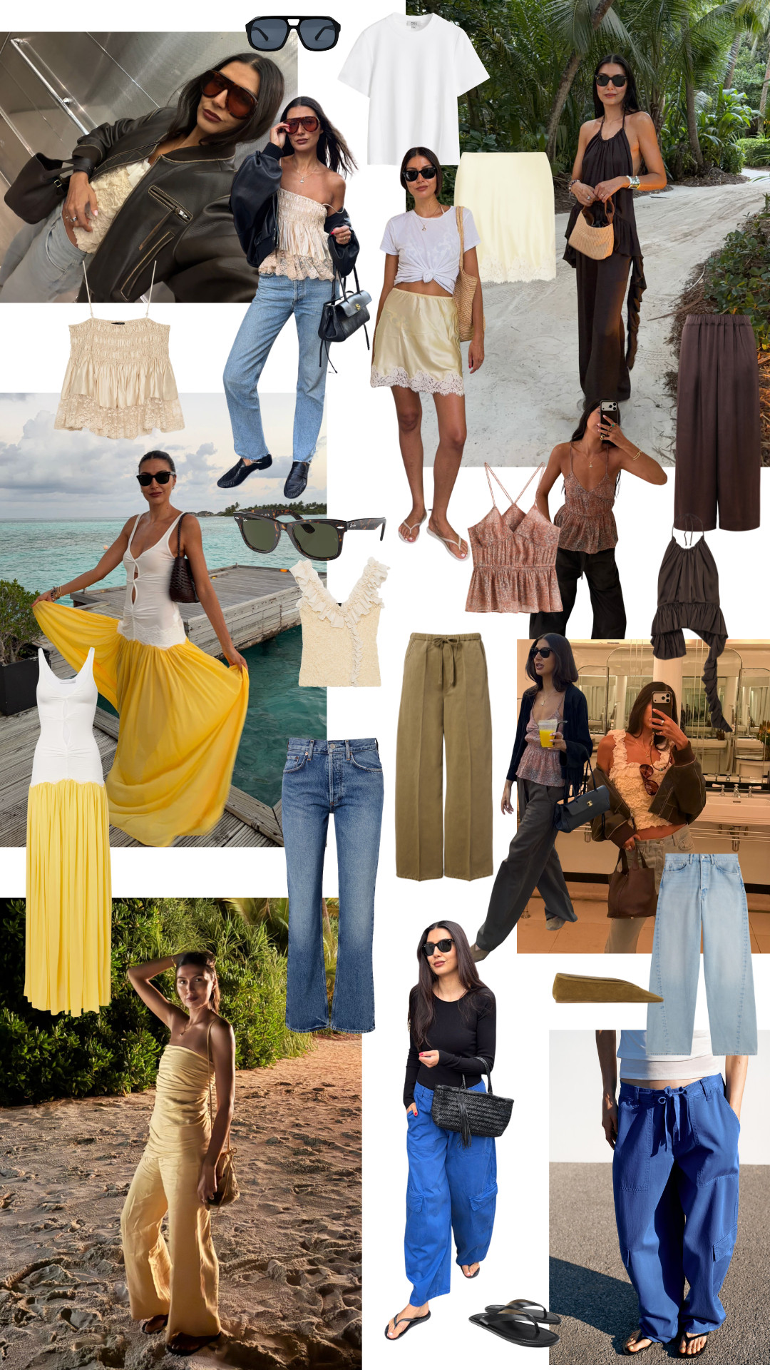 April's Favourite Looks 

 lace cami, satin mini skirt, yellow maxi skirt, wide leg trousers, blue pants, classic denim, white tee, resort style, beach holiday outfits, tropical getaway looks, day to night outfits, summer evening outfit, vacation capsule wardrobe, packing ideas, elevated basics, chic neutrals, pop of colour, outfit inspiration 

 #LTKsummer #LTKeurope #LTKdresses