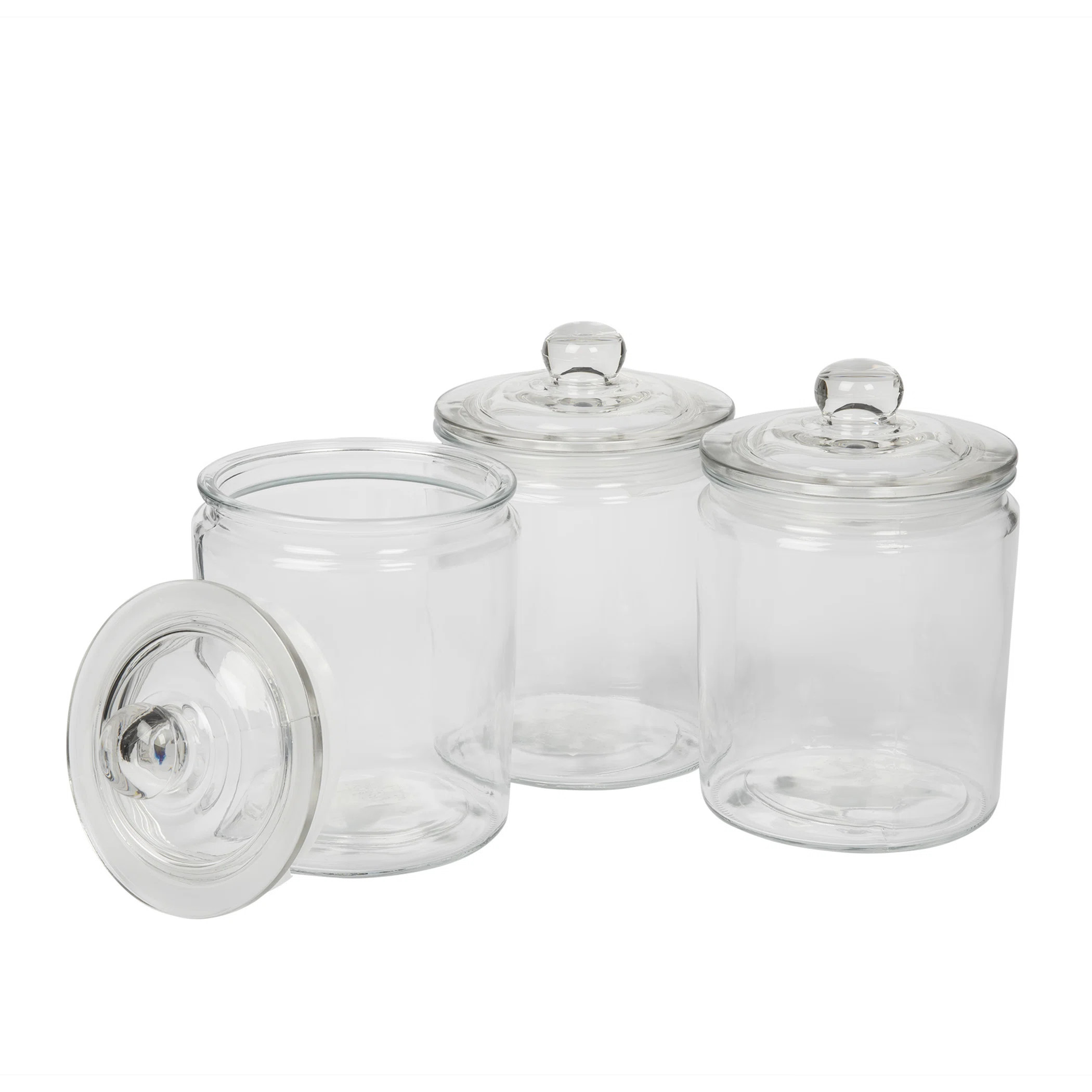 Vintage Storage Jars Glass Canister - Set of 3 (Set of 3) | Wayfair North America
