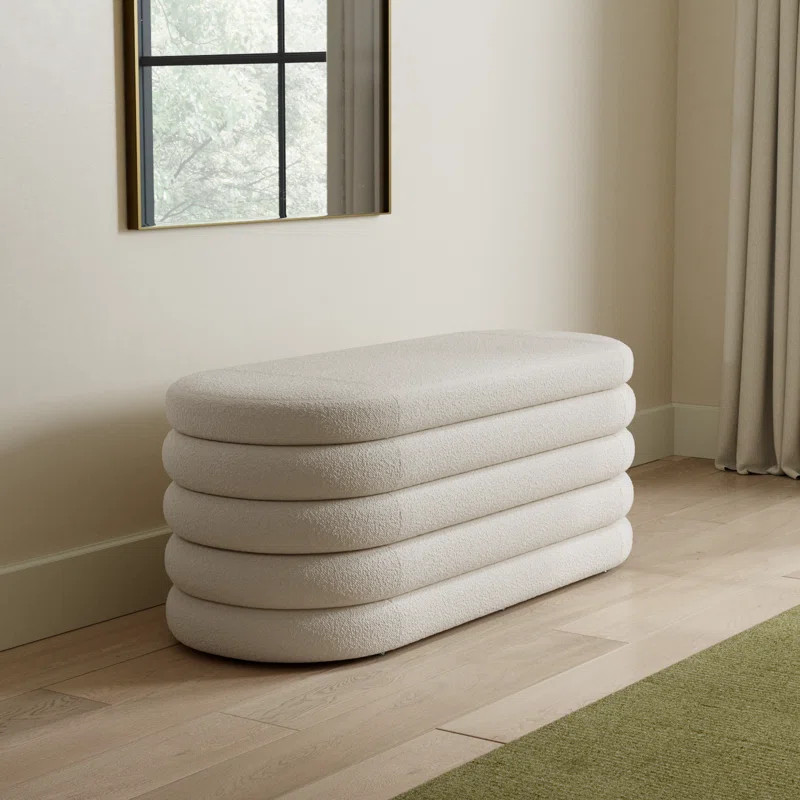 Helene Boucle Upholstered Storage Bench | Wayfair North America
