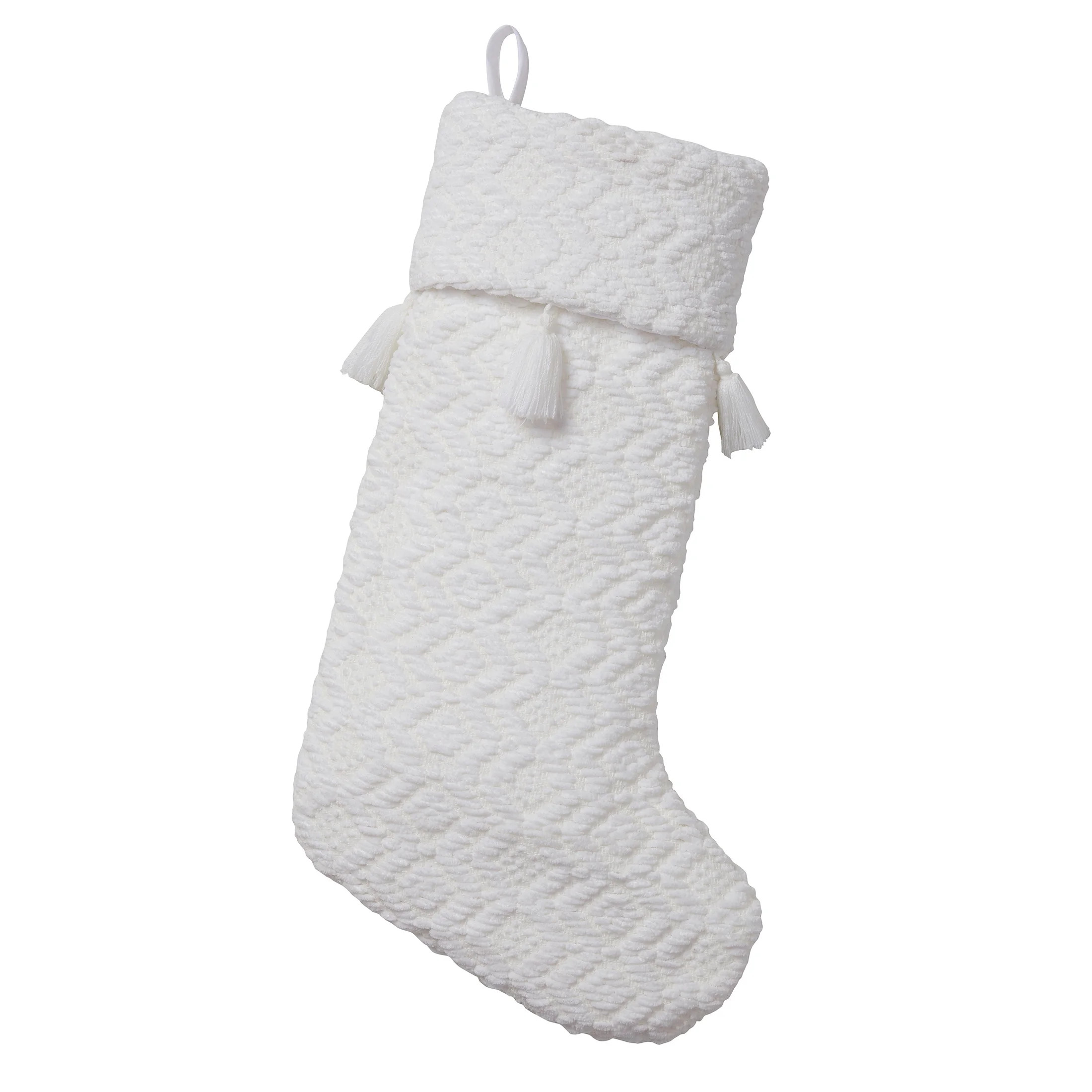 My Texas House Maxwell Ivory Diamond Christmas Stocking, 20" x 10" | Walmart (US)