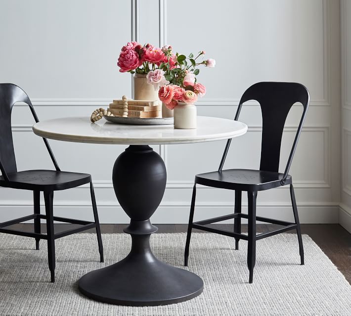 Chapman Round Marble Pedestal Dining Table | Pottery Barn (US)