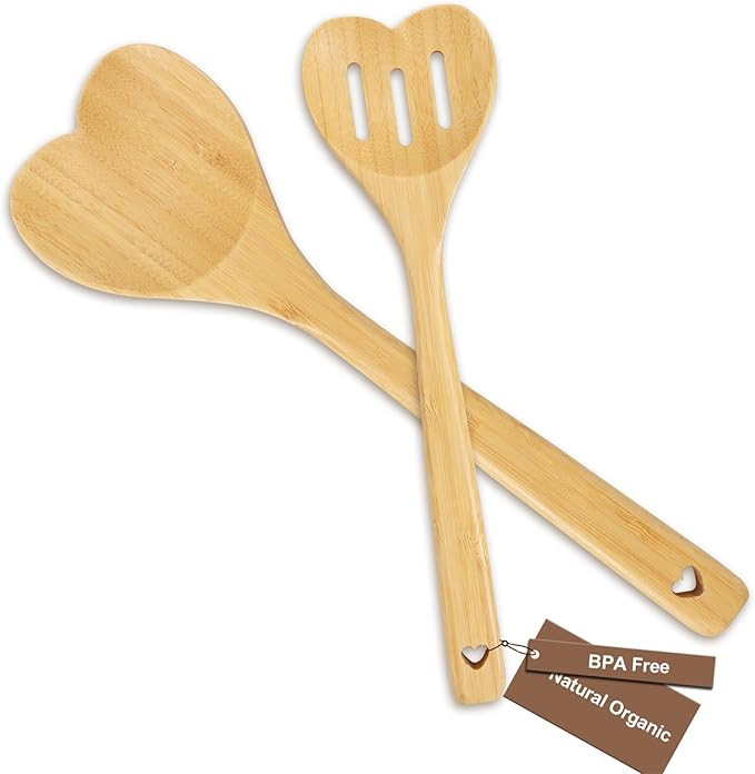 2 PCS Heart Wooden Spoons for Cooking - Valentines Kitchen Decor,Valentine Spoon Valentines Day G... | Amazon (US)