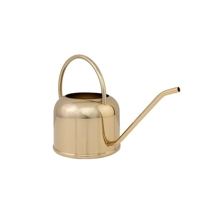 Serene Spaces Living Shiny Gold Metal Watering Can, 14.75" L X 4" W X 9" H | Walmart (US)