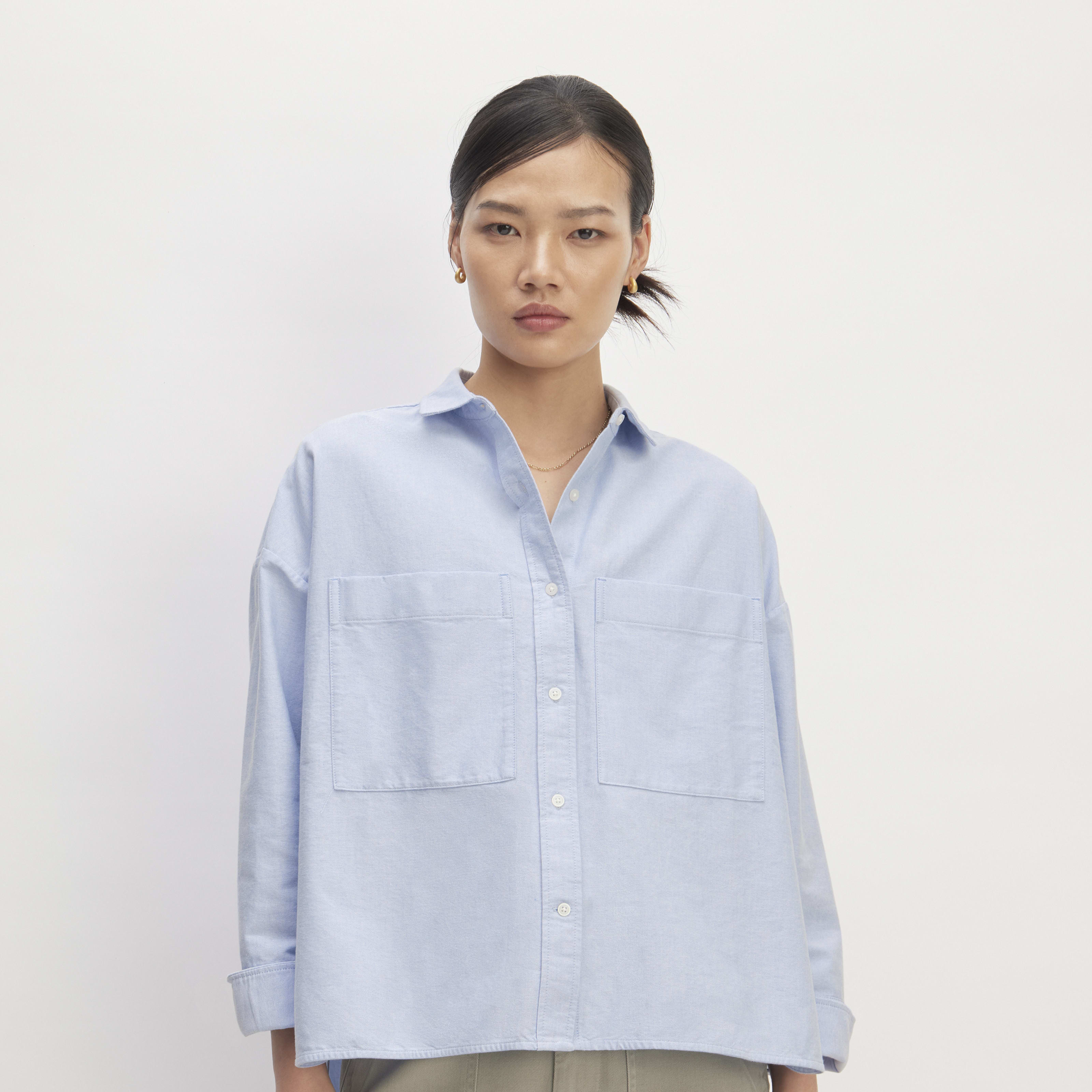 Boxy Oxford by Everlane in Light Blue, Size M | Everlane