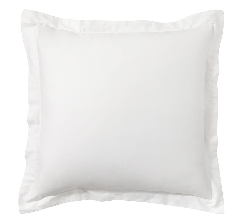 White Essential 300-Thread Count Sateen Sham, Euro | Pottery Barn (US)