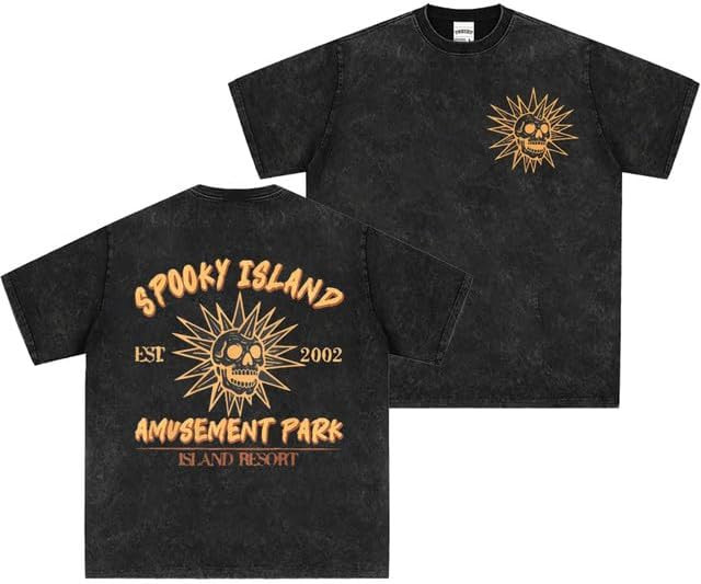 Bellelement Vintage Halloween Spooky Island 2-Sided T-Shirt | Amazon (US)