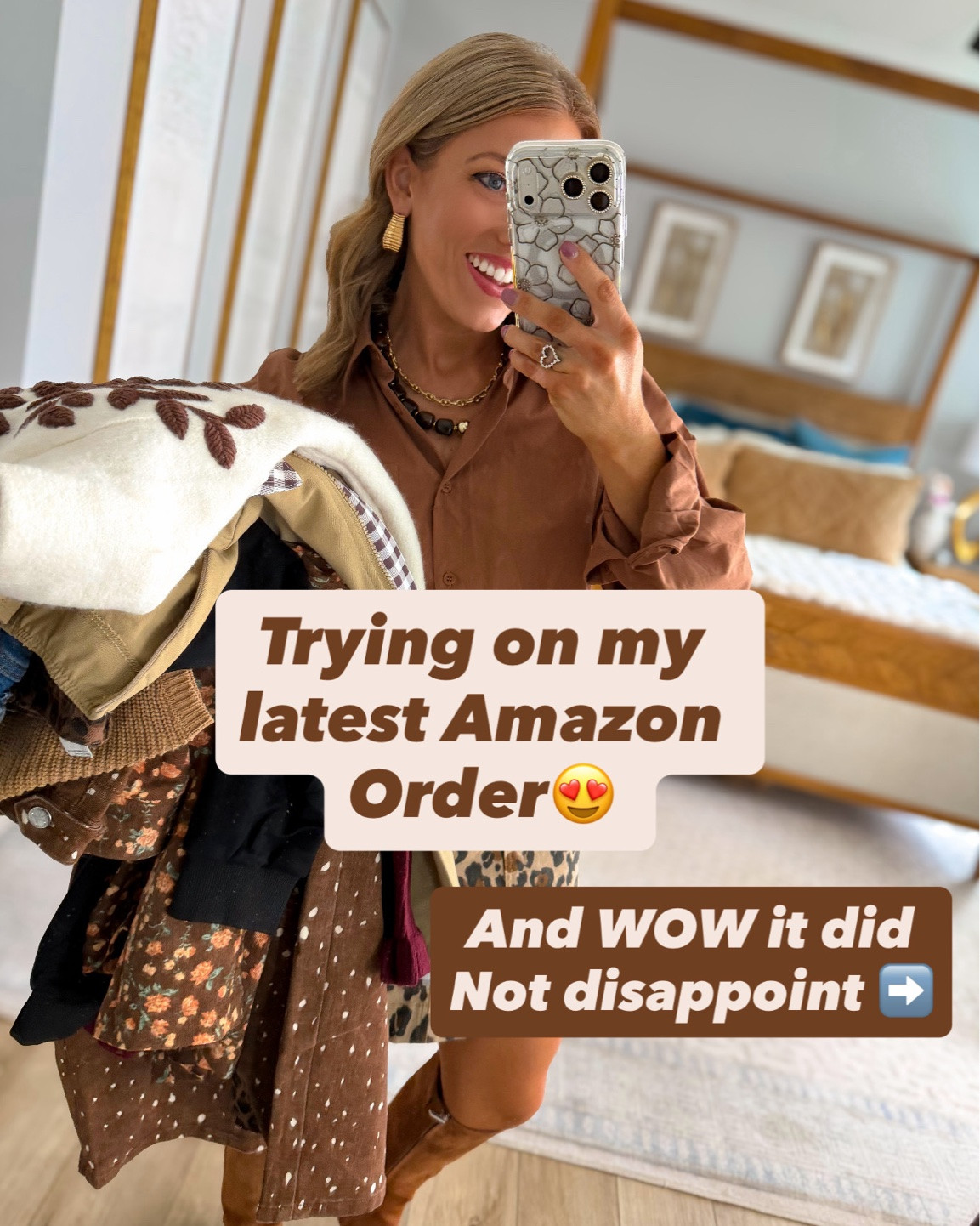 This Amazon order did NOT disappoint 😍🤎 I tried everything on and there are SO many good finds in this one! The cutest mix of Amazon fall fashion with leopard print, rich chocolate brown, burgundy, floral prints, gingham details and easy everyday pieces that look so much more expensive than they are.

From the leopard denim skirt and statement pants to the embroidered sweater, corduroy pants, floral dress, matching set and the cutest game day sweatshirt — these are the kind of pieces that make me excited to start putting together fall outfits! 🍂 So many easy looks for work, weekends, school drop-off, game day and everything in between.

Which look is your favorite?! 😍

#AmazonFashion #AmazonFinds #AmazonFashionFinds #AmazonHaul #AmazonStyle #FallFashion #FallOutfits #FallStyle #AffordableFashion #AffordableStyle #LeopardPrint #GameDayStyle #WomensFashion #OutfitIdeas #CasualStyle #FallWardrobe #TryOnHaul #FashionFinds

#LTKootd #LTKPetite