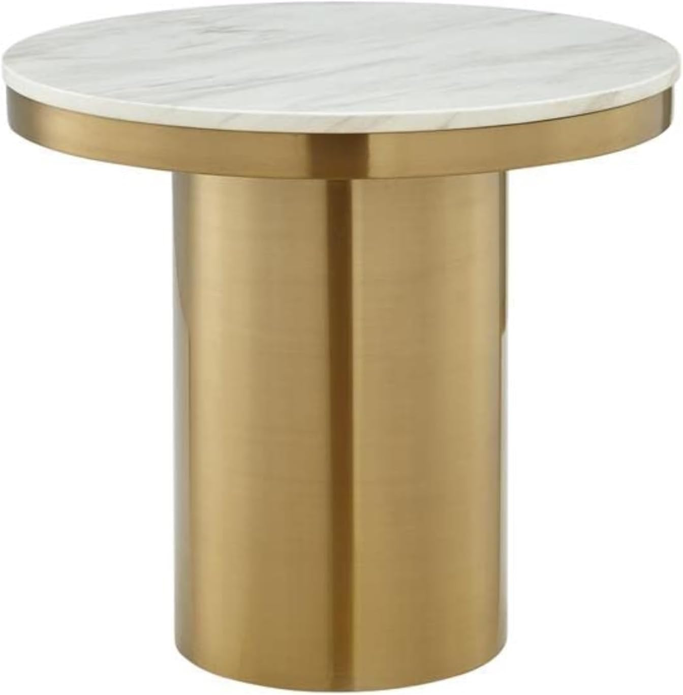 Posh Living Kinzie End Table White/Gold | Amazon (US)