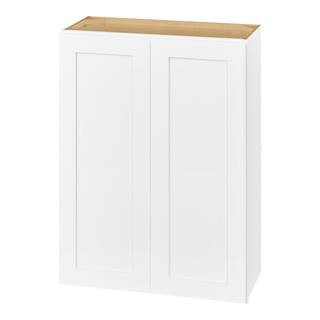 Avondale Shaker Alpine White Quick Assemble Plywood 27 in Wall Kitchen Cabinet (27 in W x 36 in H... | The Home Depot