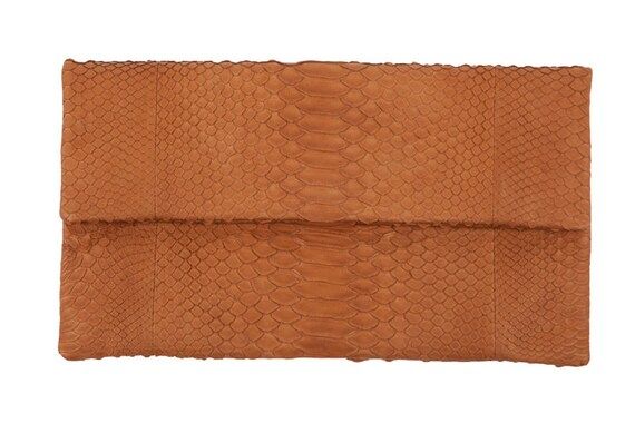 Tan Python Leather Classic Foldover Clutch | Etsy | Etsy (US)