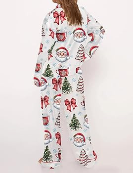 Meiweileya Women Christmas Pajamas Sets for Women Satin Silk Bow Santa Print Cute Pj Pajama Set X... | Amazon (US)
