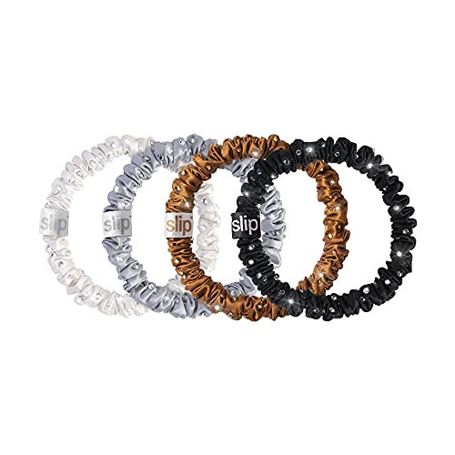 Slip Silk Crystal Skinnie Scrunchies in Disco Fever - Elastic Hair Scrunchie Set (4 Scrunchies) | Amazon (US)