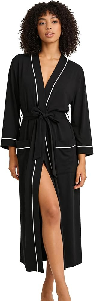 HEARTNICE Womens Cotton Robe, Soft Kimono Spa Knit Long Bathrobe Lightweight Loungewear | Amazon (CA)