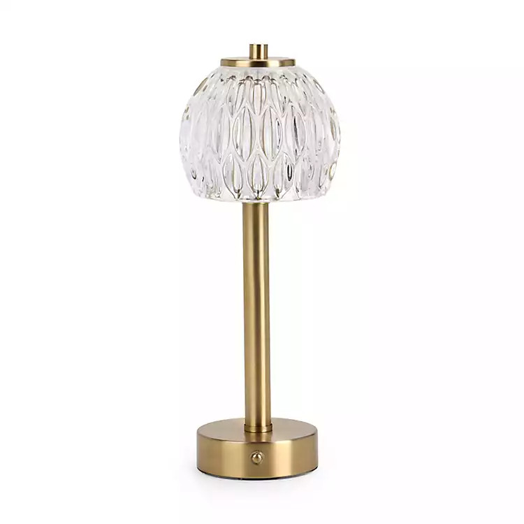 New! Gold LED Glass Shade Table Lamp | Kirklands