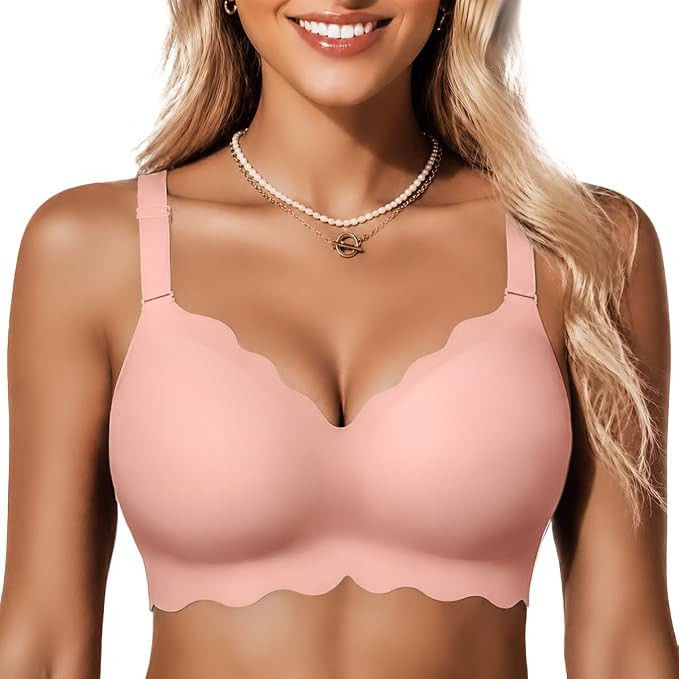 COCOMARTS Jelly Bras for Women No Underwire Scalloped Wireless Push Up Bra | Seamless Full Covera... | Amazon (US)