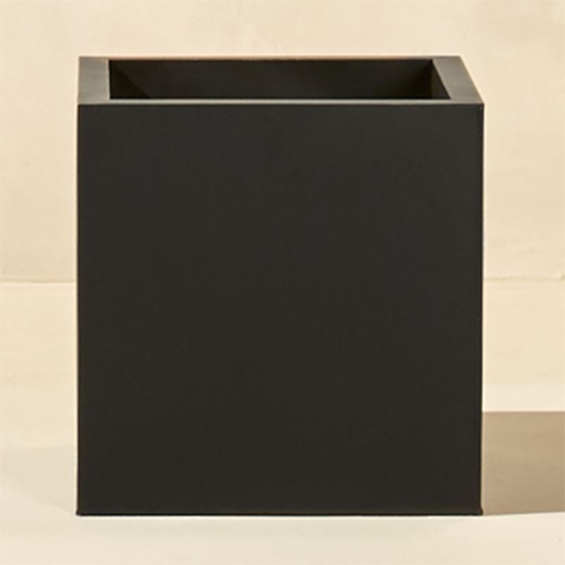 Blox Large Square Galvanized Charcoal Grey Modern Indoor/Outdoor Planter + Reviews | CB2 | CB2