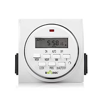 BN-LINK 7 Day Heavy Duty Digital Programmable Timer, FD60 U6, 115V, 60Hz, Dual Outlet, Indoor, fo... | Amazon (US)